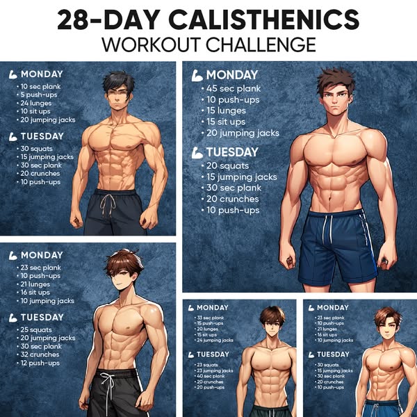 28-day calisthenics workout challenge👉